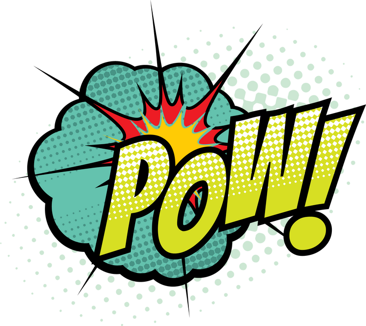 Cartoon comic book sound, Pow bubble blast